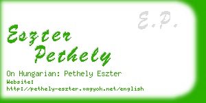 eszter pethely business card